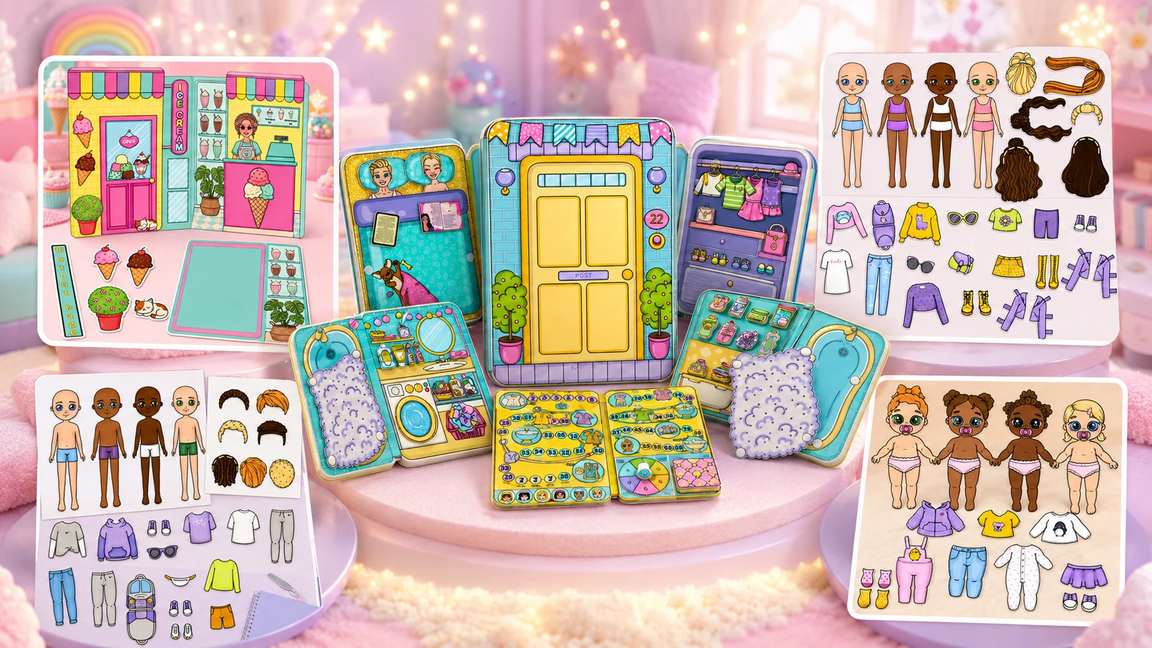 Todos os materiais da oferta: Casa dos Sonhos, Sorveteria e kits de personagens